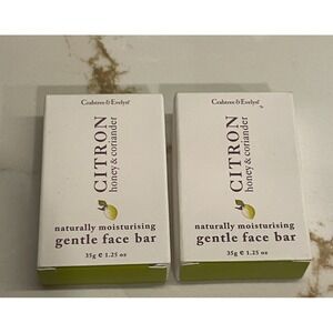 Lot Of 2 Crabtree & Evelyn Citron Honey Coriander Mini Face Bar 1.25 oz/31 g New